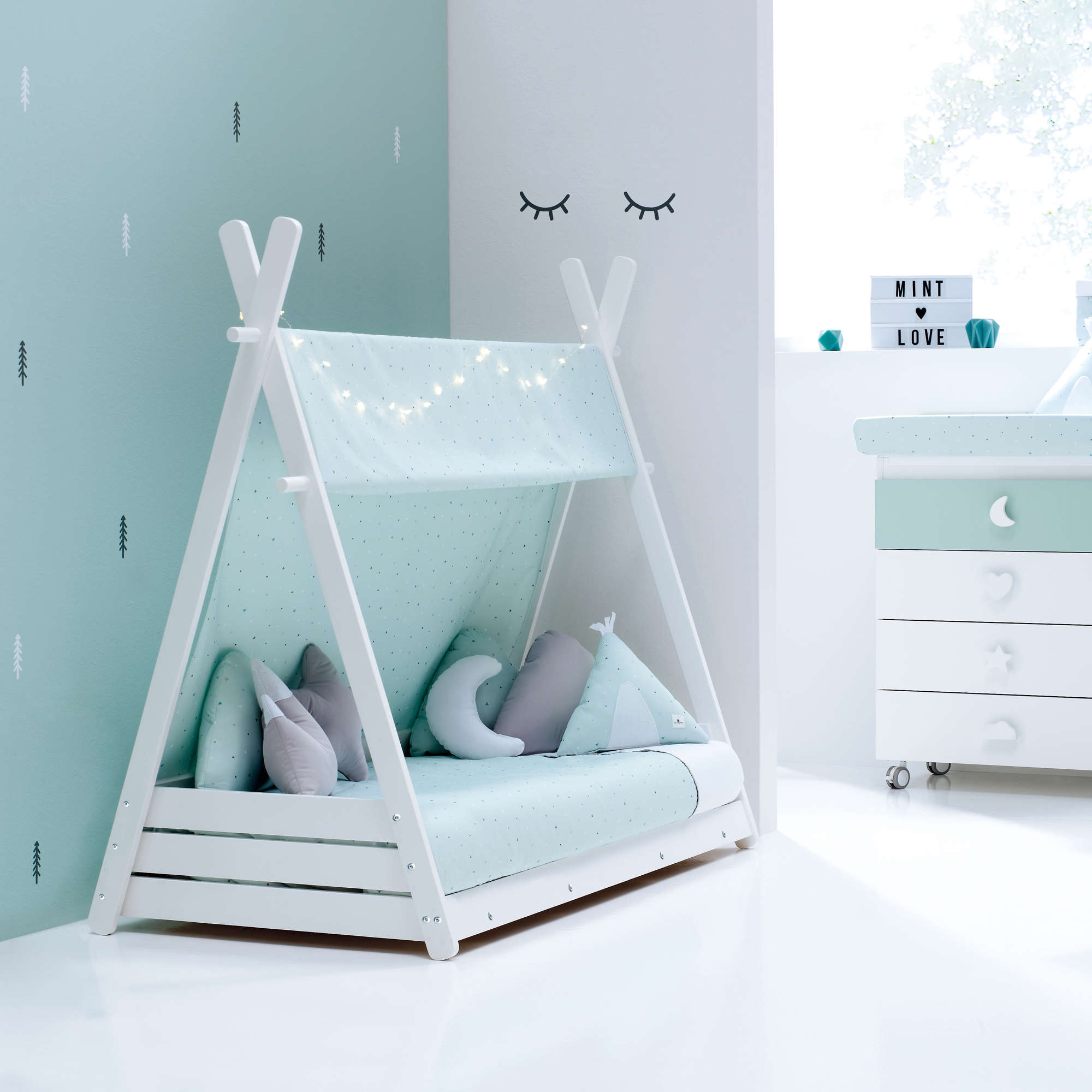 Montessori floor bed 70x140 for baby's rooms - Alondra