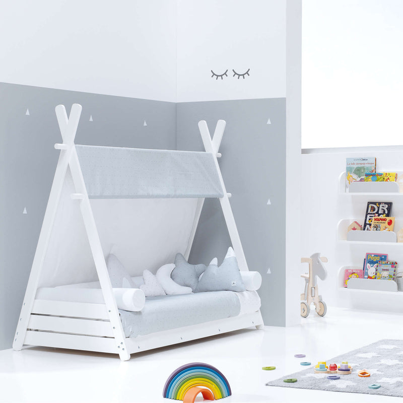 Lit d'enfant Montessori 70x140 cm avec linge de lit Galaxy · Homy