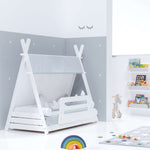 Lit cabane Montessori 90x200 cm avec linge de lit Galaxy · Homy XL