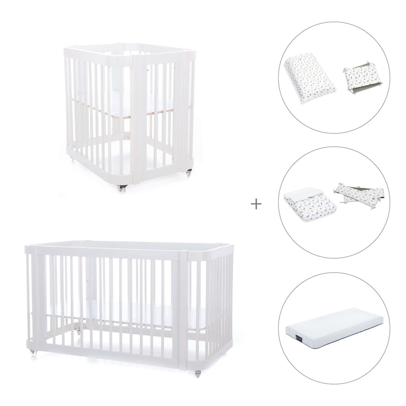Berceau, lit bébé et lit d'enfant (4in1) en blanc · Crea Tre Bianco C301-M1100