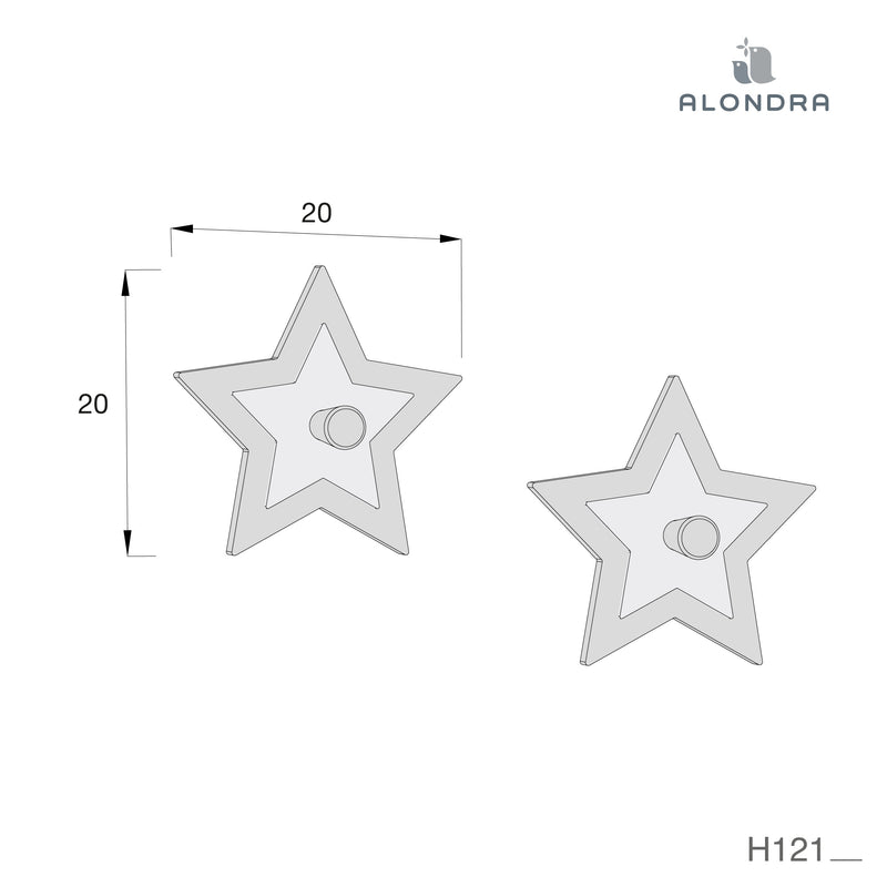 Set 2 perchas infantiles con forma de estrella · Polare H121