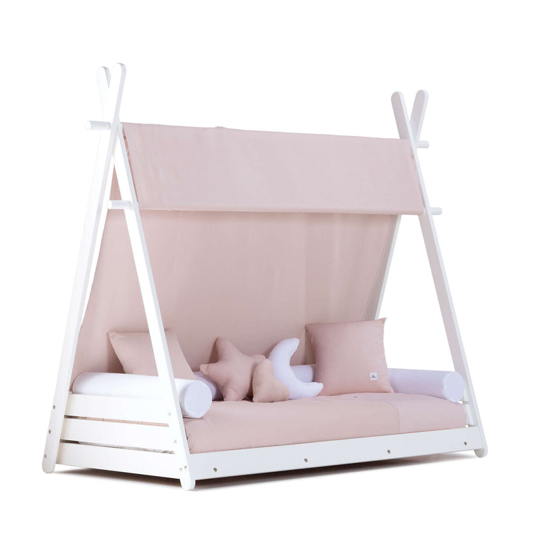 Lit cabane Montessori 90x200 cm avec linge de lit Cremarosa · Homy XL