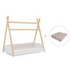 Lit d'enfant Montessori 90x200 cm en bois avec linge de lit Arena · Homy Life XL