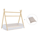 Lit d'enfant Montessori 90x200 cm en bois avec linge de lit Arena · Homy Life XL