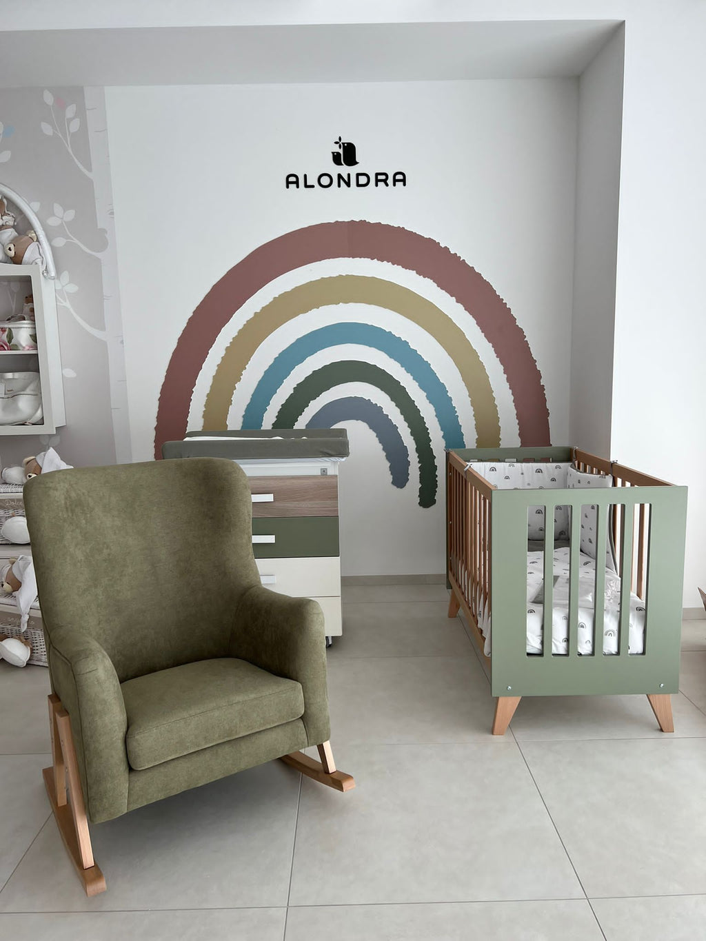 Exposición cuna y sillón de Alondra en L'arcobaleno