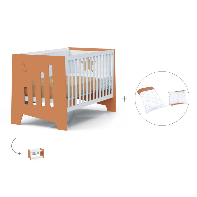 Co-sleeping cot and Montessori (6in1) OMNI-XL Terracotta 70x140 - C191