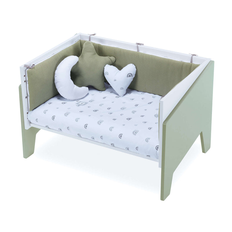 Olive-green co-sleeping crib 50x80 EQUO · C10-M7756