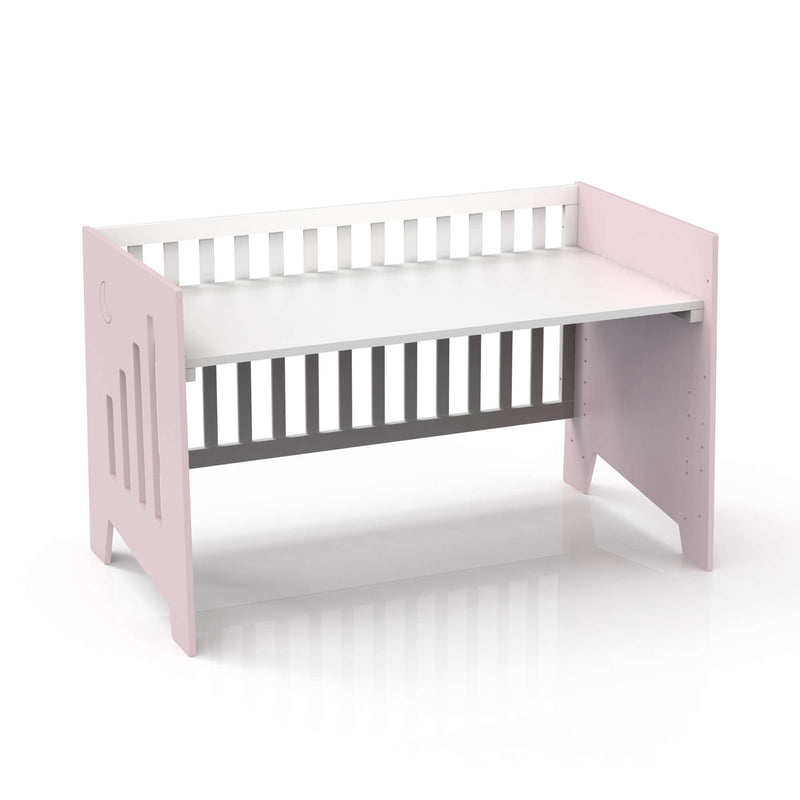 Cuna escritorio 70x140 rosa para bebé niña