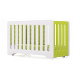Lit de bébé de 60x120 cm blanc/vert brillant · C150