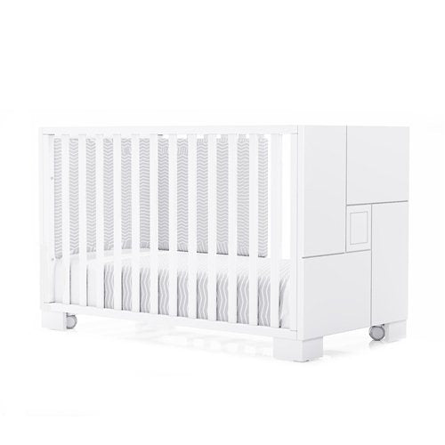 White cot Clip collection 60x120 cm with wheels · C156