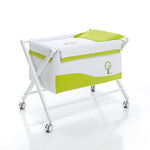 Scissor baby crib with complete textile in green - 670-L54