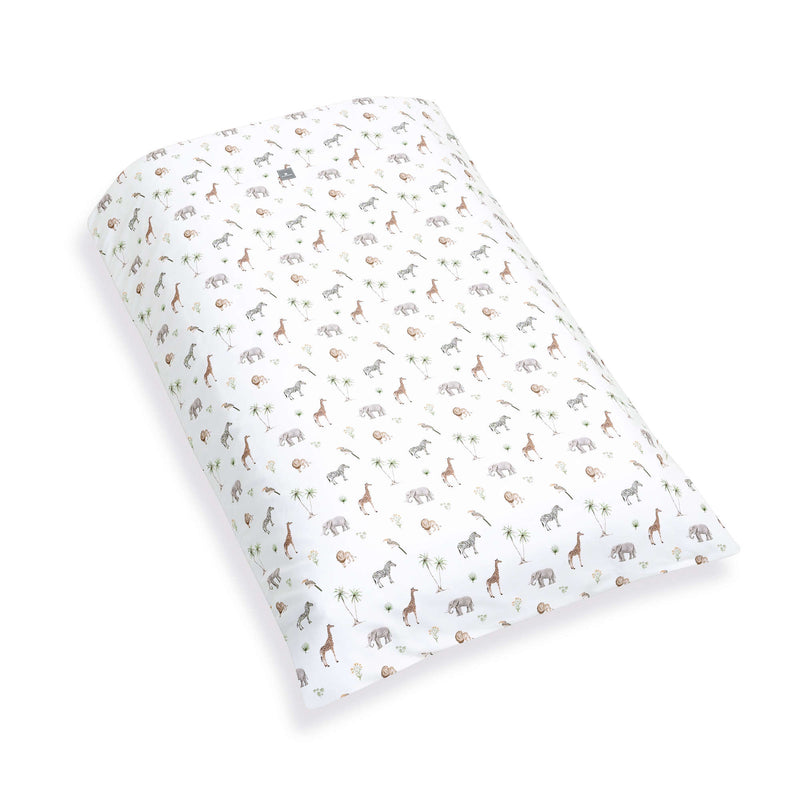 Nórdico de cuna bebé 60x120 cm en blanco con estampado de animales de jungla