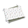 Protector de cuna reversible verde-oliva y en blanco con estampado de animales de jungla