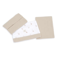 Cot sheets set 60x120 cm beige leaf print · Nandina 612A-116
