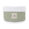 Round baby toiletries basket green with stars print · Mist 614-156