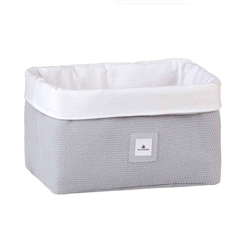 Grey padded baby toiletries basket · 618-178 Carezza