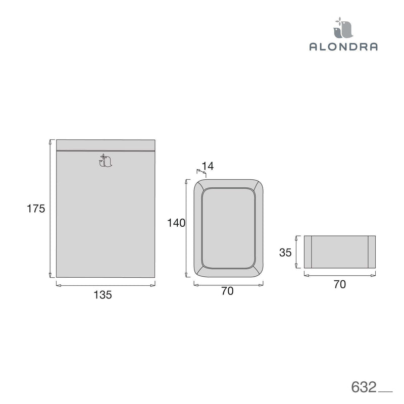 Cot sheets 70x140cm (Set 3 pieces) · 632-128 Stone grey