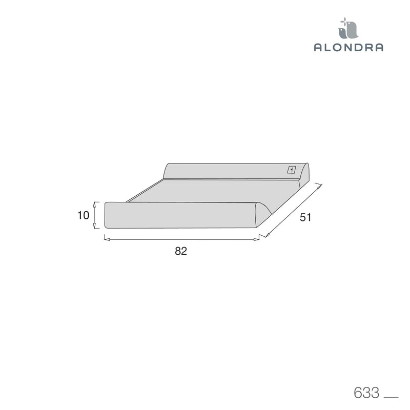 Cover for changing mat 50x80 cm grey · Delphin 633-134