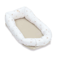 Babynest (mit Anti-Reflux-Keilkissen) beigen Blättern · Nandina 666C-116