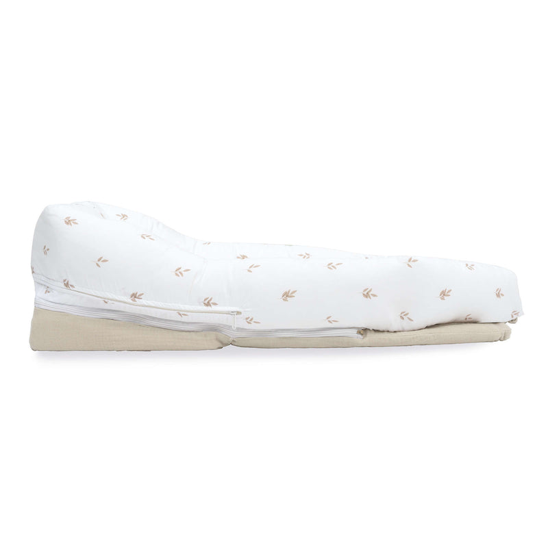 Babynest (mit Anti-Reflux-Keilkissen) beigen Blättern · Nandina 666C-116