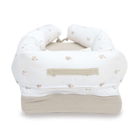 Babynest (mit Anti-Reflux-Keilkissen) beigen Blättern · Nandina 666C-116