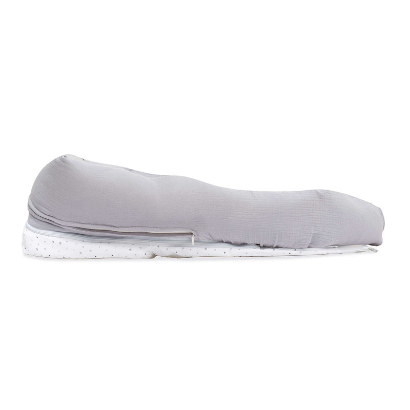 Babynest (mit Anti-Reflux-Keilkissen) grau mit Sternen · Delphin 666C-134