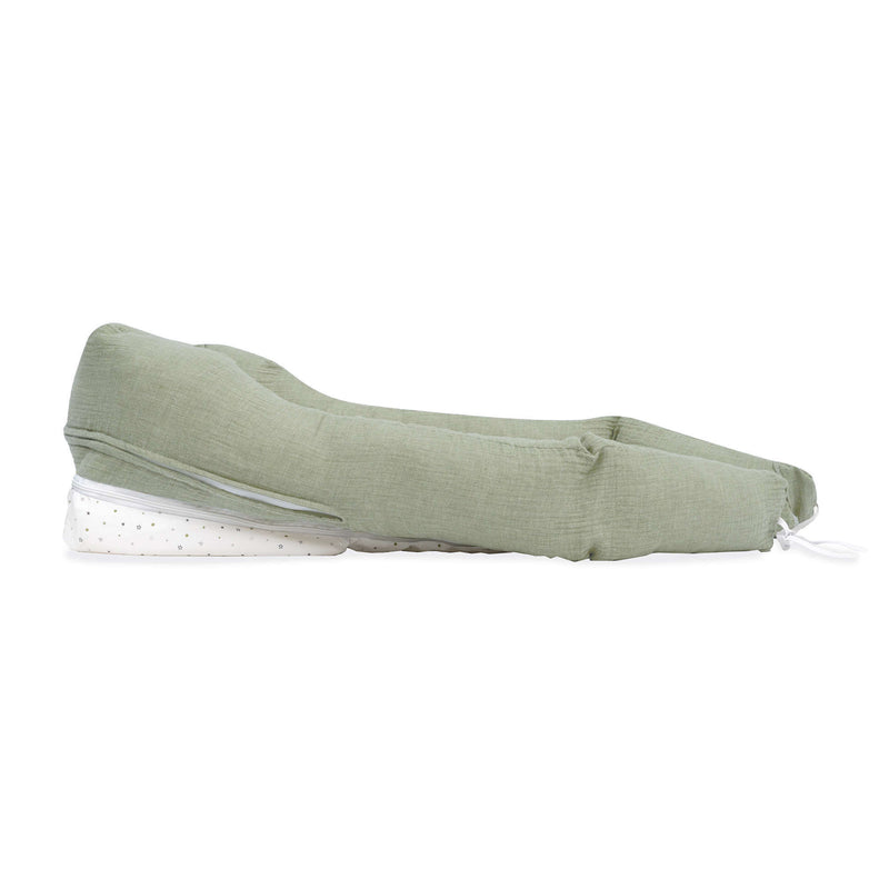 Babynest (mit Anti-Reflux-Keilkissen) olivgrün · Mist 666C-156