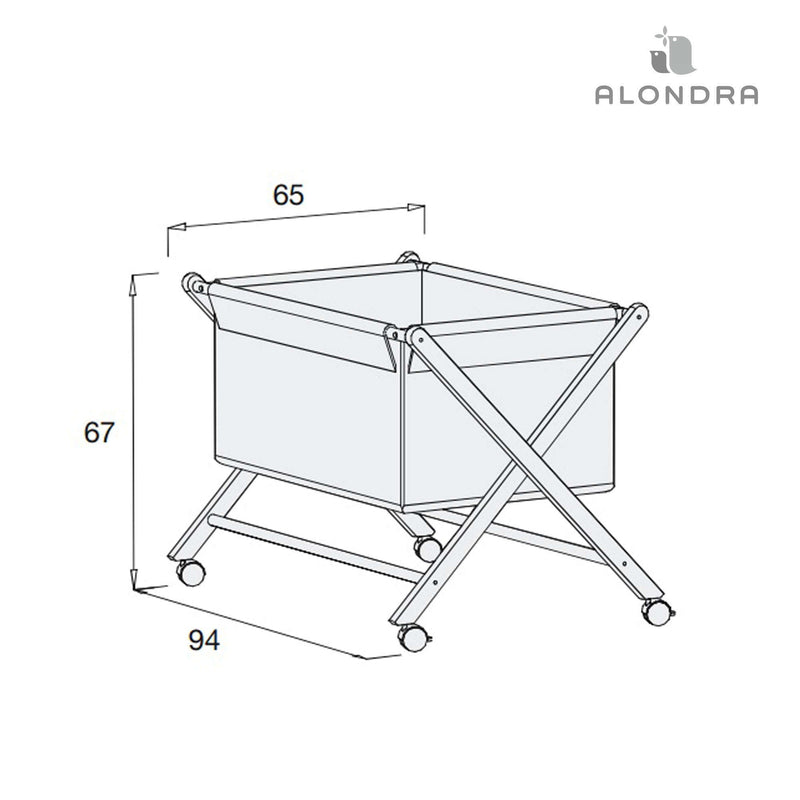 White and green sissor baby crib · 670-251