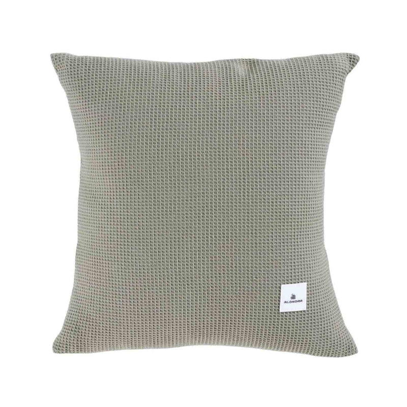 Olive-green square cushion with removable cover · 690-127L Espuma do mar