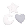 Set of 3 children's cushions (moon, star, heart) grey · Delphin 693A-134
