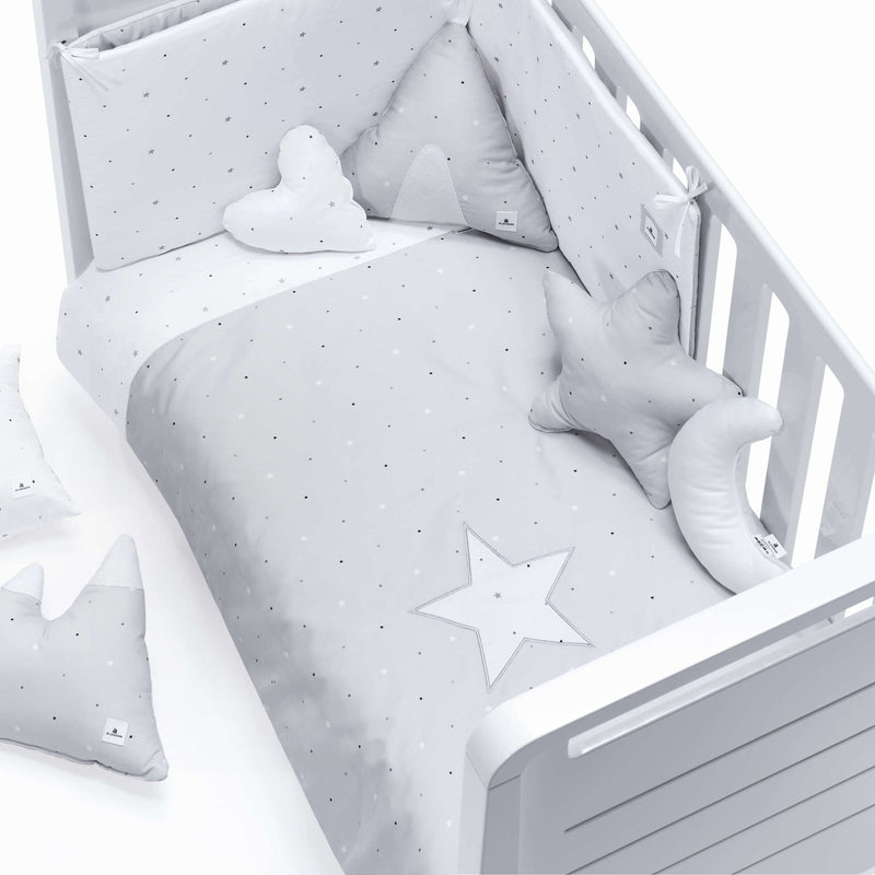 Bettbezug und nestchen Babybett 60x120 cm hellgrau · 9L2N-114 Galaxy