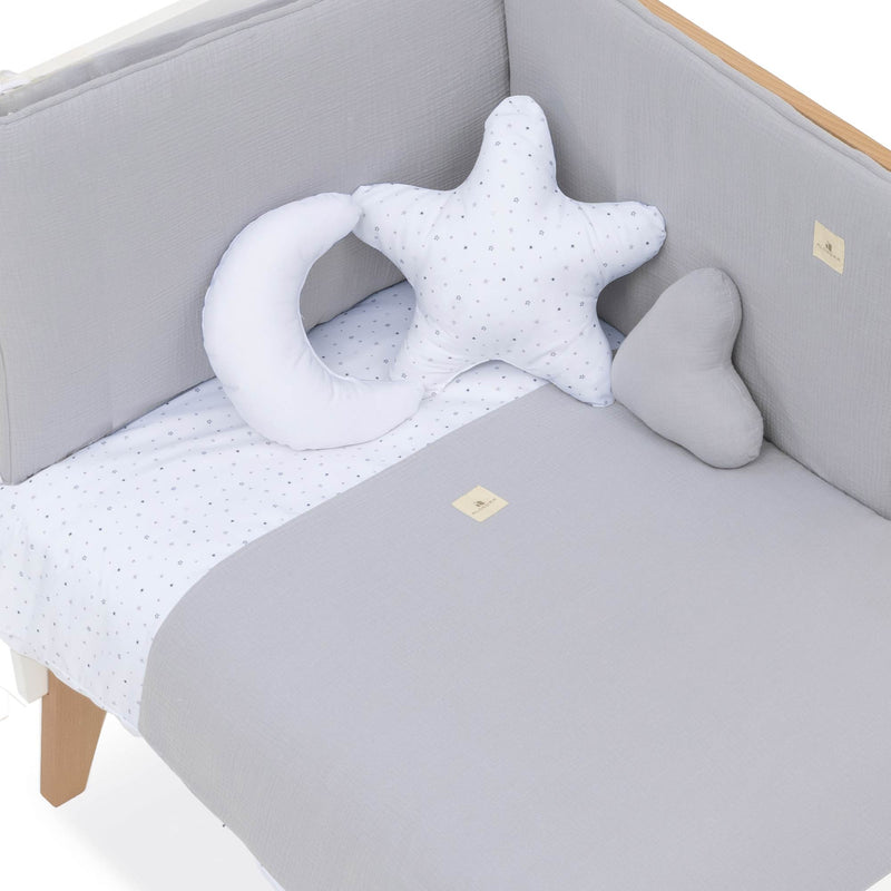 Tour de lit bébé 60x120 cm (déhoussable) gris · Delphin 607A-134