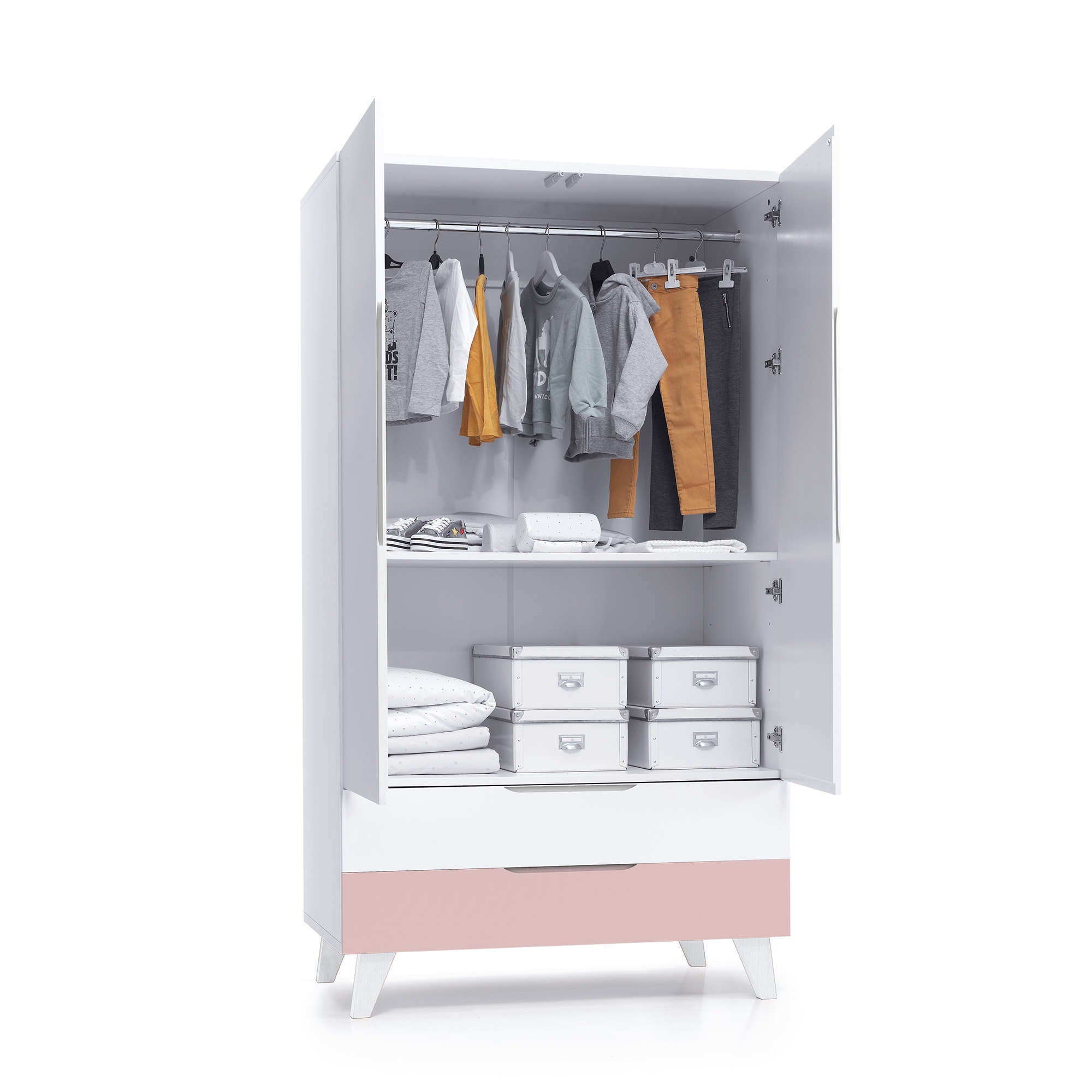 Armoire pour enfants (2 portes/2 tiroirs) laqué · Style A347