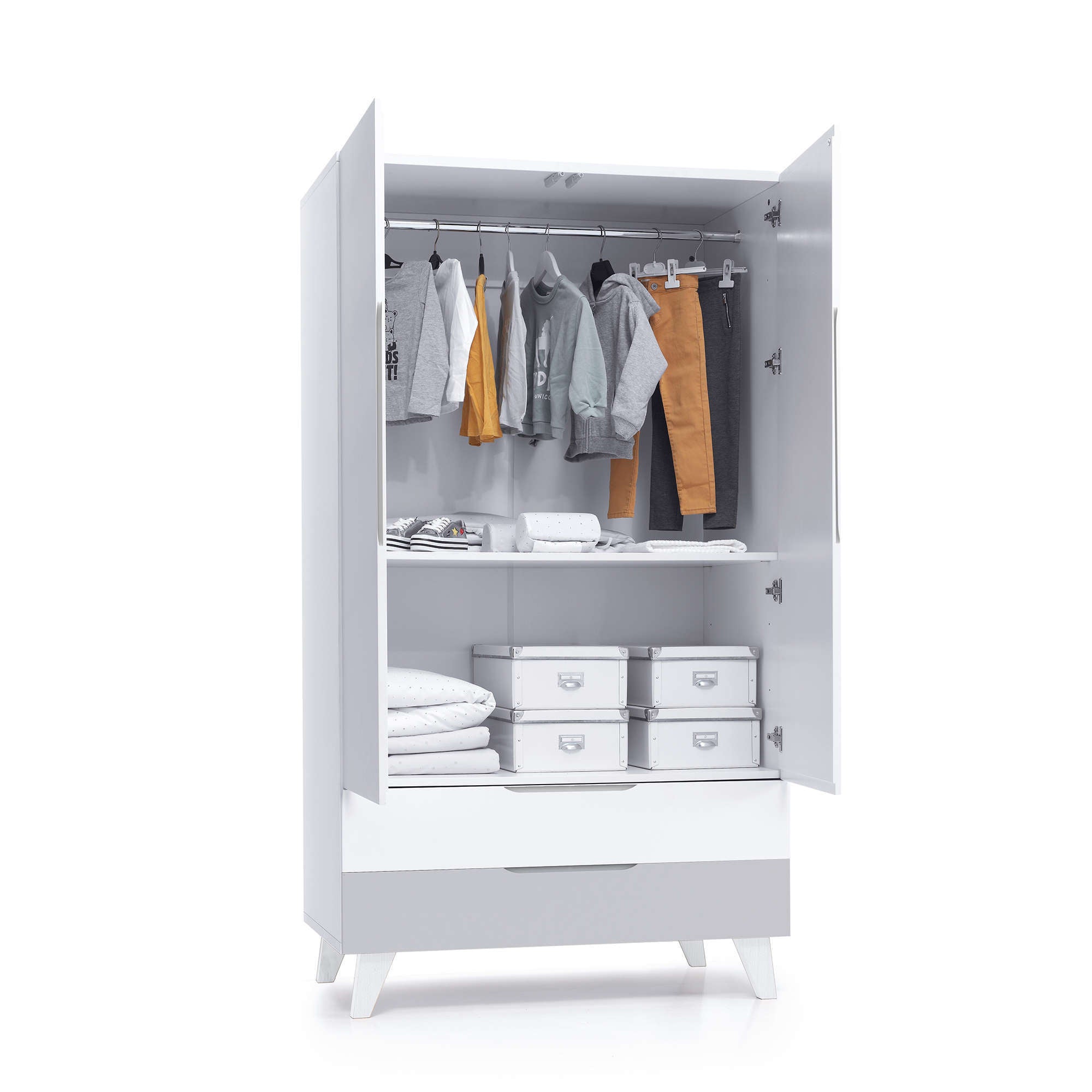 Armoire pour enfants (2 portes/2 tiroirs) laqué · Style A347