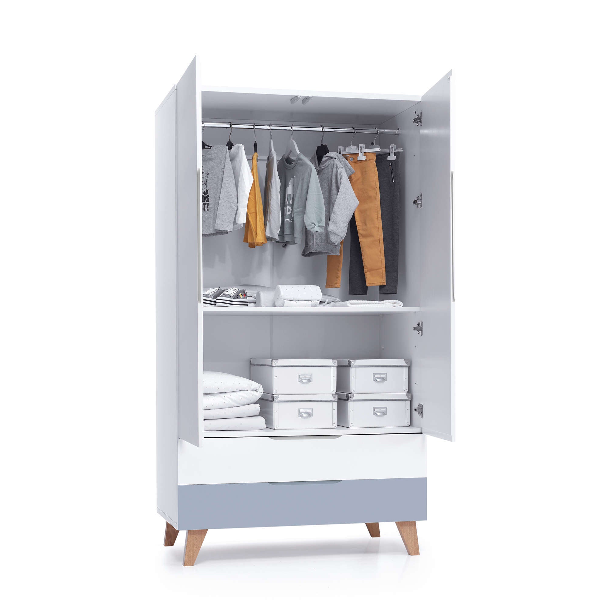 Armoire enfants nordique style 110 cm avec jambes en bois · Lifestyle A347R