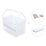 White montessori house cot and teepee tent bed (5in1) 70x140 Auna Arena