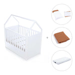 White montessori house cot and teepee tent bed (5in1) 70x140 Auna Ariake