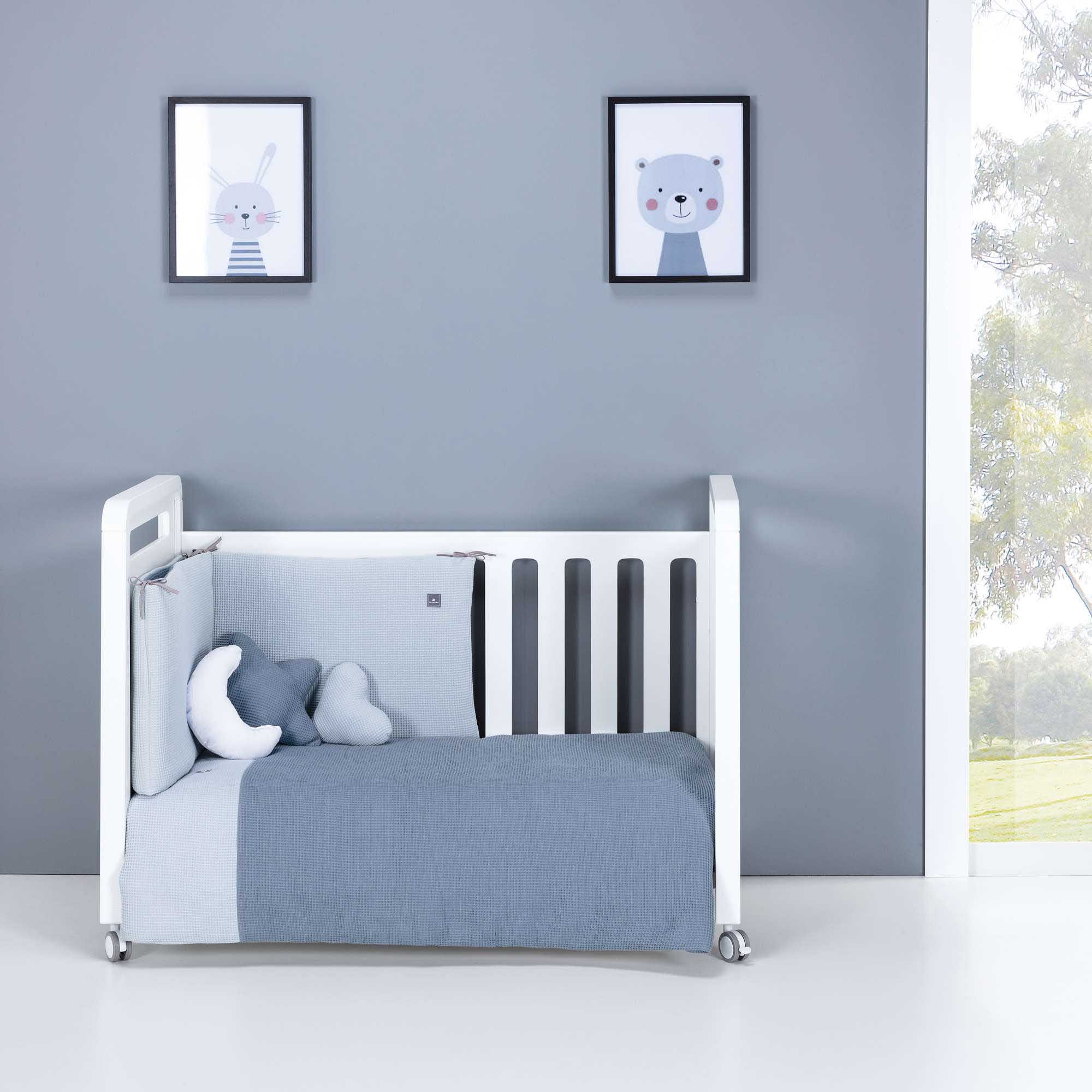 Set parure lit bébé/lit d'enfant 70x140 cm en bleu · 632-121 Alba Blu