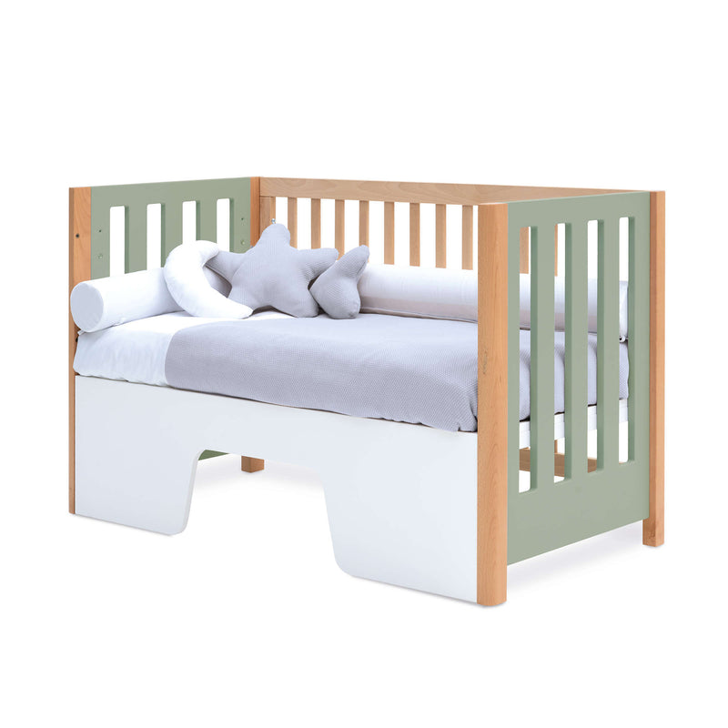 Co-sleeping cot 60x120 cm (5in1) wood/green olive · Occa C166-M9556