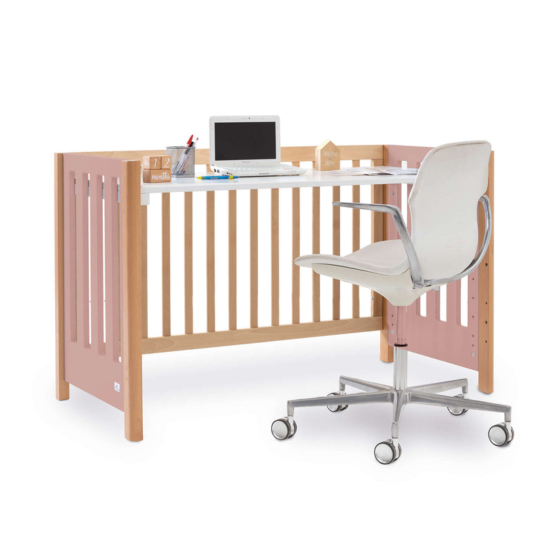 Lit bébé cododo 60x120 cm bois/rose · Occa C166-M9559