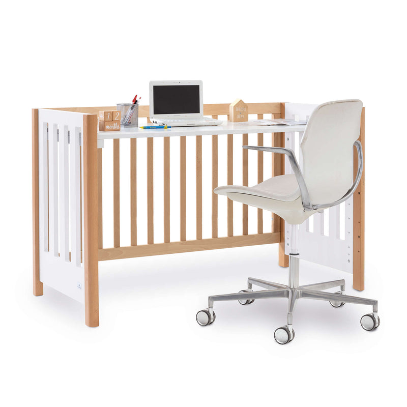 Lit bébé-bureau 60x120 cm bois/blanc · Occa C166-M9577