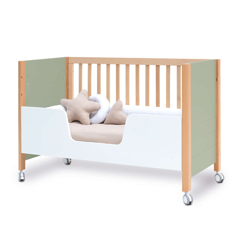 Co-sleeping cot 60x120 cm (5in1) wood/green olive · Ombra C167-M9556