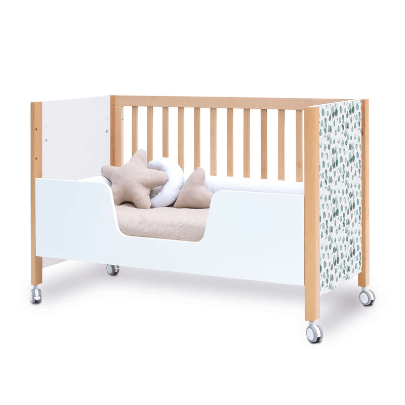Lit bébé 60x120 cm avec sticker feuilles eucalyptus · Ombra Musgo C167V-M9577-118