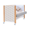 Lit bébé 60x120 cm en bois avec sticker fleurs roses · Ombra C167V-M9577-132