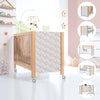 Lit bébé 60x120 cm en bois avec sticker fleurs roses · Ombra C167V-M9577-132