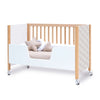 Lit bébé 60x120 cm en bois avec sticker fleurs roses · Ombra C167V-M9577-132