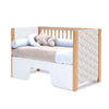 Lit bébé 60x120 cm en bois avec sticker fleurs roses · Ombra C167V-M9577-132