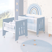 Mini berço 60x80 cm e berço 60x120 cm (7em1) azul · Omni Tre Blu denim