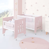 Mini berço 60x80 cm e berço 60x120 cm (7em1) rosa claro · Omni Tre Flamingo