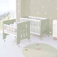 Berceau 60x80 cm et lit bébé 60x120 cm (7en1) vert-olive · Omni Tre Erba